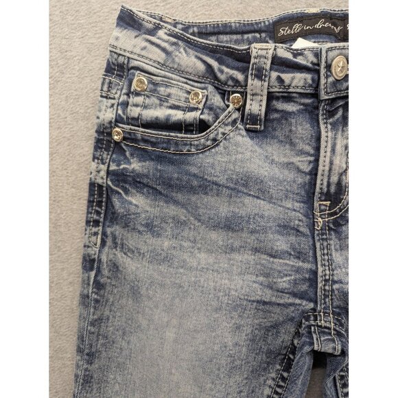 Stella in dreams Jeans Womens 9/29 Blue Bootcut Embroidered Western Bull Skull - Picture 2 of 16